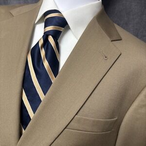 Jos A Bank Sport Coat 42R Tan Khaki Wool Gordon Signature Blazer Jacket 42L